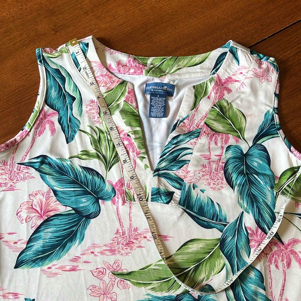 Caribbean Joe Vibrant Tropical Print Tunic Dress S - Picture 9 of 10